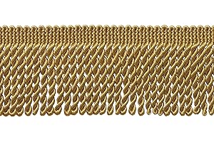 DÉCOPRO 2 1/2" (6cm) Long Bullion Fringe Trim (Style# EF25) Antique Gold #C4 (Dark Yellow Gold) 10 Yard Value Pack (9.5m/30 ft)