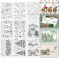 ORIGACH 9-Sheet Winter Christmas Clear Stamps Set - Silicone Transparent Stamps For Card Making
