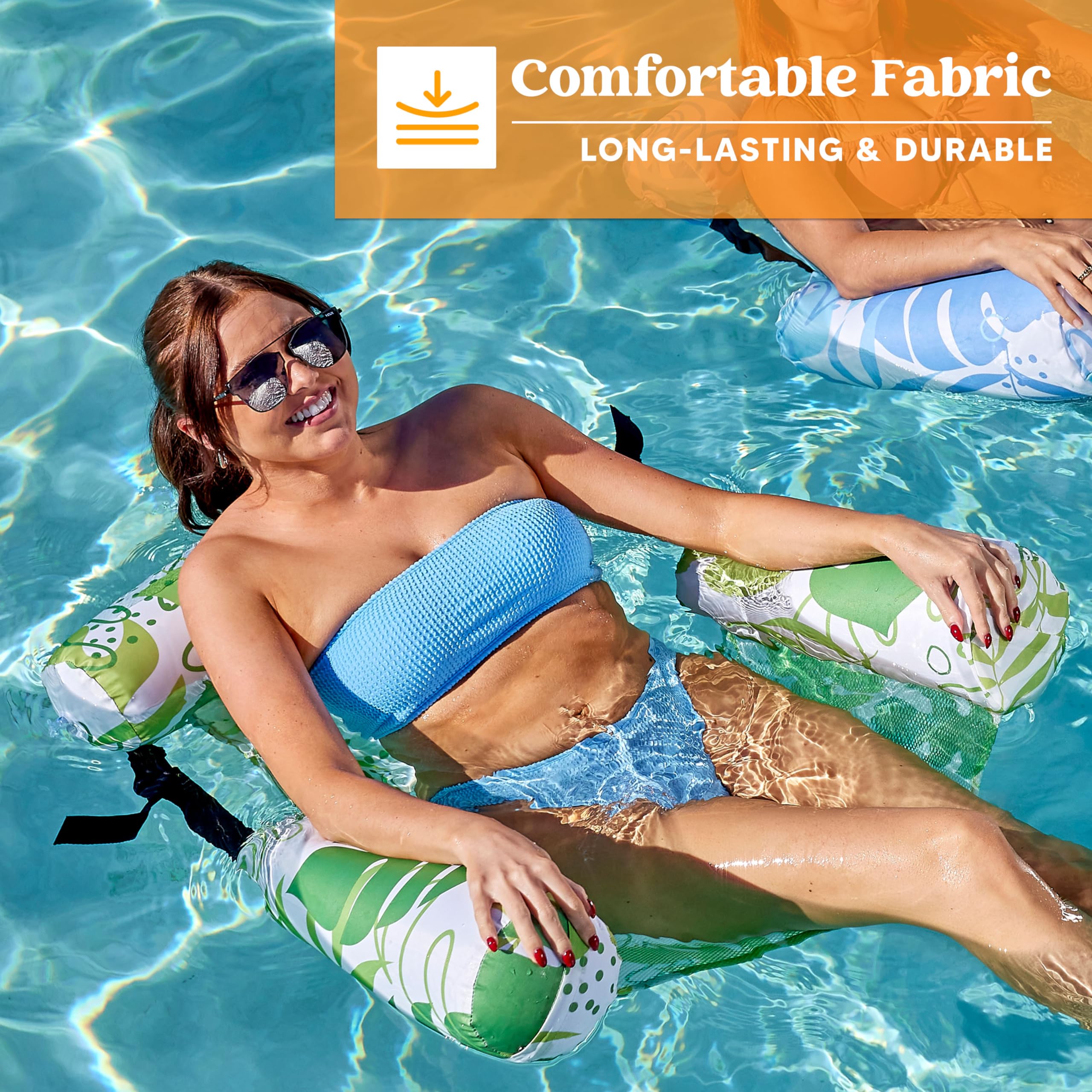 SLOOSH Inflatable Pool Floats Adult,2 Packs Floating Lounge Chairs,Blow up Pool Noodles for Adult Heavy Duty,Floating Chair for Party Summer Water Beach Lake Fun