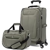 Travelpro Maxlite 5 Softside 2pc Set Expandable Carry On Luggage with 4 Spinner Wheels/Soft Underseat Tote, Lightweight Suitcase, Men and Women, Slate Green