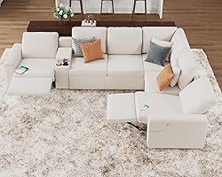 AMERLIFE Reclining Sectional Sofa, Thick Armrest