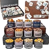 Snack Box Gift Basket, Birthday Gift for Men, Women, Food Care Package, Unique Tins of Assorted Nuts, Snacks in Stunning Case - Treat for Men, Women, Dad, Friends, Family