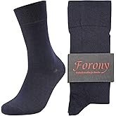 Forony Mens Dress Socks Thin Lightweight Size 8-13 Combed Cotton Anti Odor Quick Dry Classic Pattern