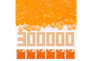 SEIFAR 300000 Pcs Orange Gel Blaster Ammo Gel Ball Beads 7-8 Mm, Compatible with Refill Blaster, for Ages 14+