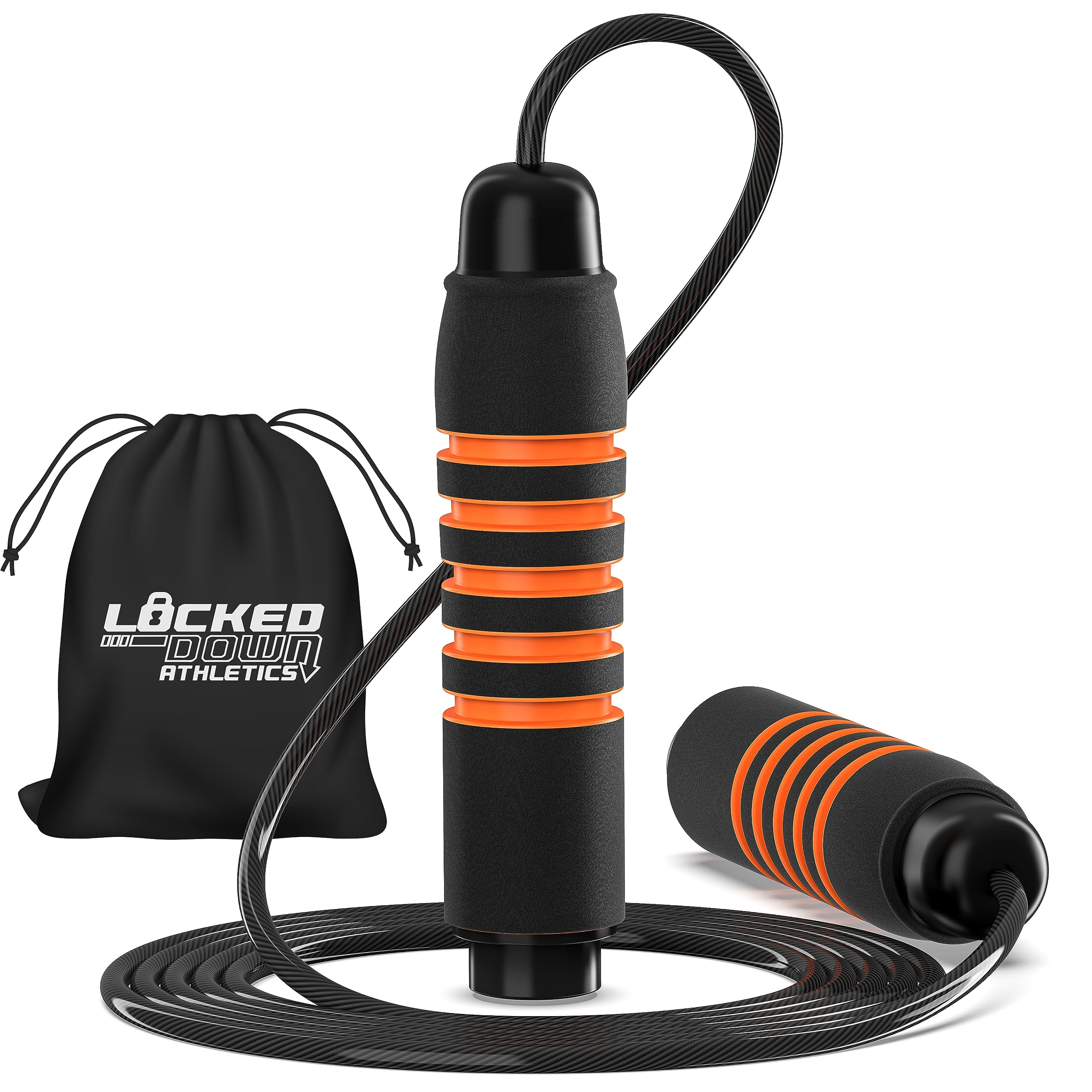 Skipping Ropes for Adults - Tangle-Free Adjustable Speed Jump Rope with Soft Memory Foam Handles | Ideal for HIIT, Boxing, CrossFit & Home Fitness - Premium Jump Rope for All Fitness Levels