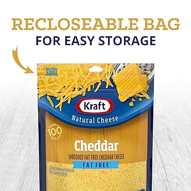 Kraft Fat Free Natural Cheddar Shredded Cheese 7 Oz Pouch Amazon Com Grocery Gourmet Food