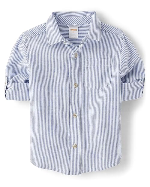 Gymboree,and Toddler Long Sleeve Button Up Shirts,Boy That’s Blue,12