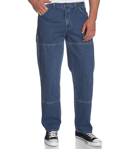 FiveBrother Men's Stone Washed Double Front Logger Dungaree
