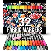 Fabric Paint For Clothes Permanent Zenacolor 32 Fabric Markers Pens - Non Toxic, Lebanon Fabric Paint Markers