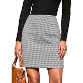 Simplee Womens Fall High Waist Suede Plaid Mini Skirt Short Bodycon Skirts | Business Casual, Western Y2K, Fall Fashion Outfi