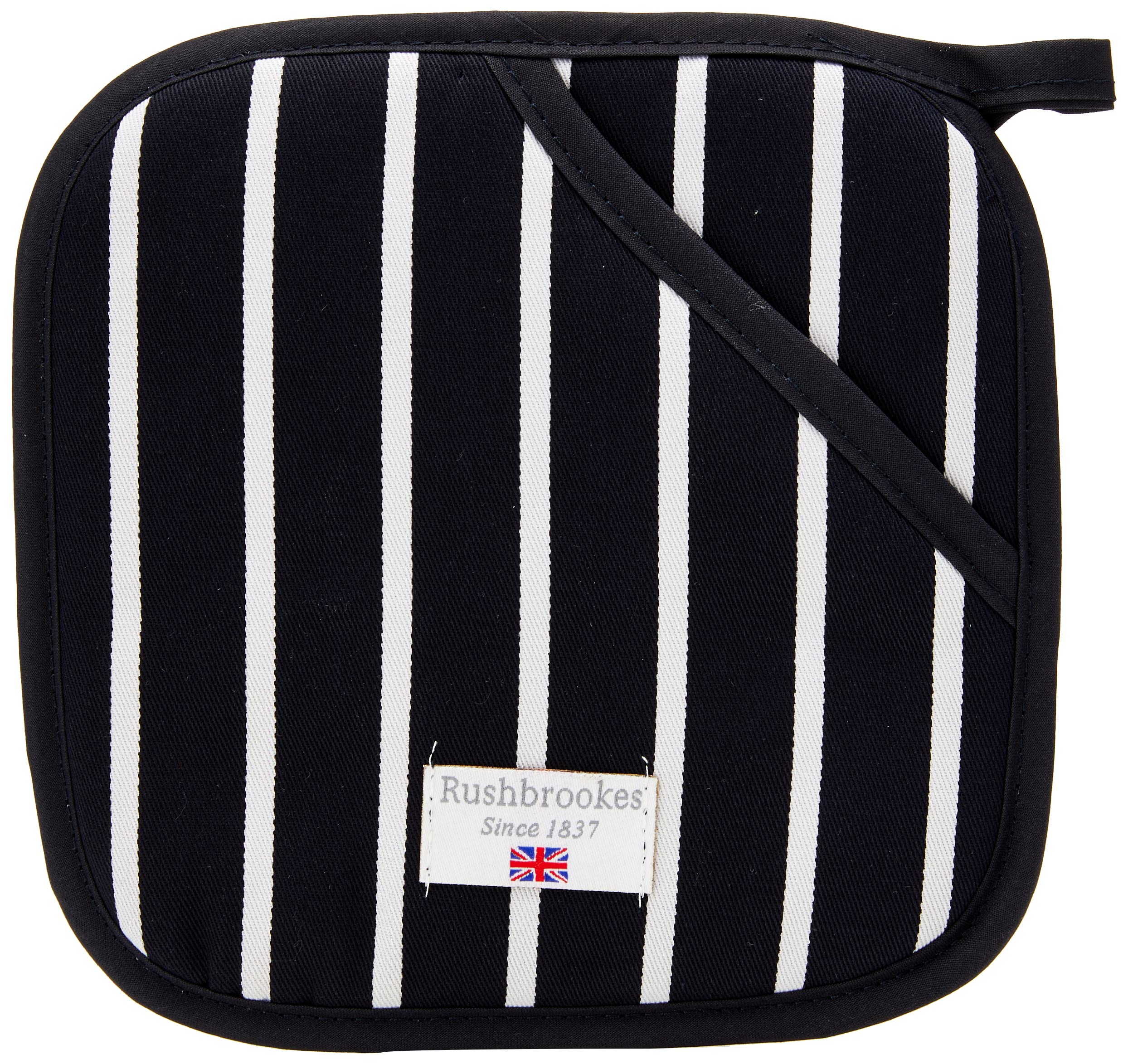 Classic Butcher's Stripe 100 Percent Cotton Pot Grab,Navy Blue