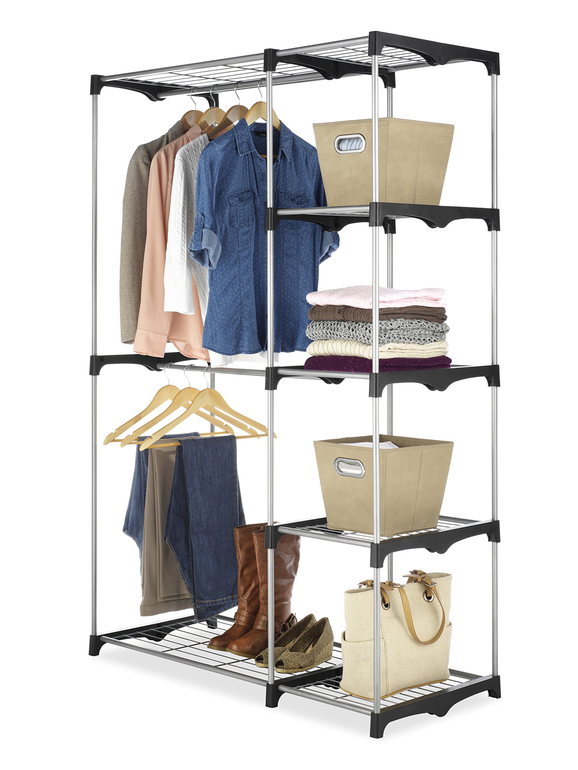 Whitmor Double Rod Freestanding Closet Heavy Duty Storage Organizer eBay