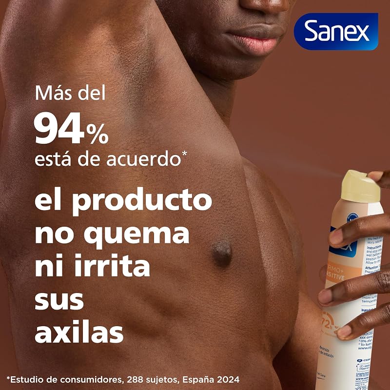 Sanex Dermo Desodorizante Spray Sensível, Pack 6 Uds x 200 ml, Antitranspirante, até 24H Proteção Contra Suor e Odor, Suave na Pele Sensível, Restaura o pH Natural da Pele