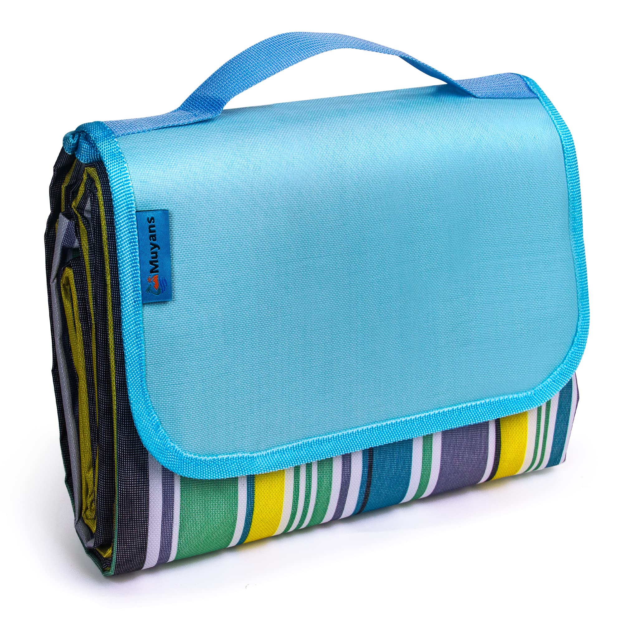 Muyans Picnic Blanket 200 x 200 cm, Waterproof Picnic Blanket Large, Foldable Beach Blanket Washable Picnic Mat with Carry Handle for Garden, Picnic, Beach, Camping