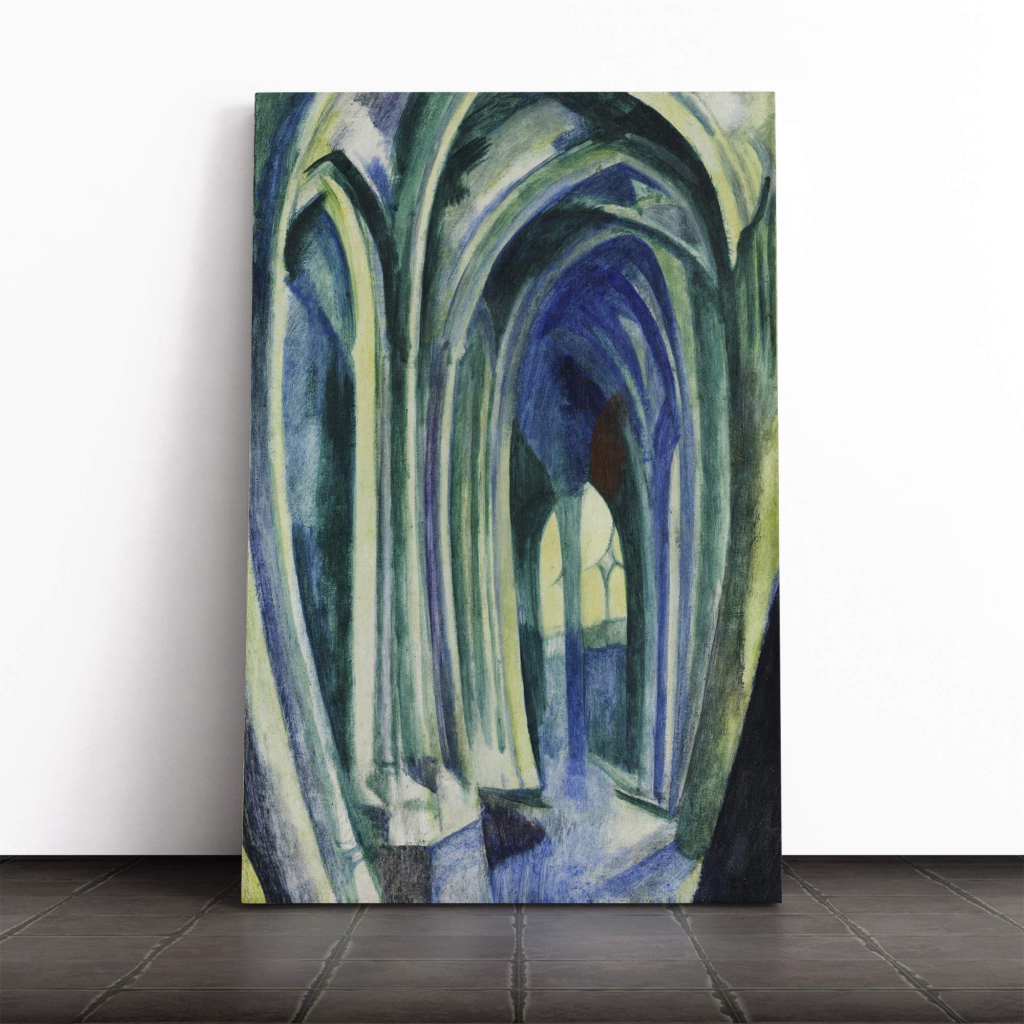 Robert Delaunay Saint Severin No.2 Canvas Print | Gallery Wrapped 30mm Frame Wall Art | 20x14 inches | Ready to Hang | Modern Religious Picture | Living Room Bedroom Lounge Office