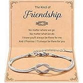 Tarsus Love Knot Friendship Bracelets, Best Friend Galentines Valentines Birthday Mothers Day Christmas Jewelry Friendship Gifts for Women Bff Bestie