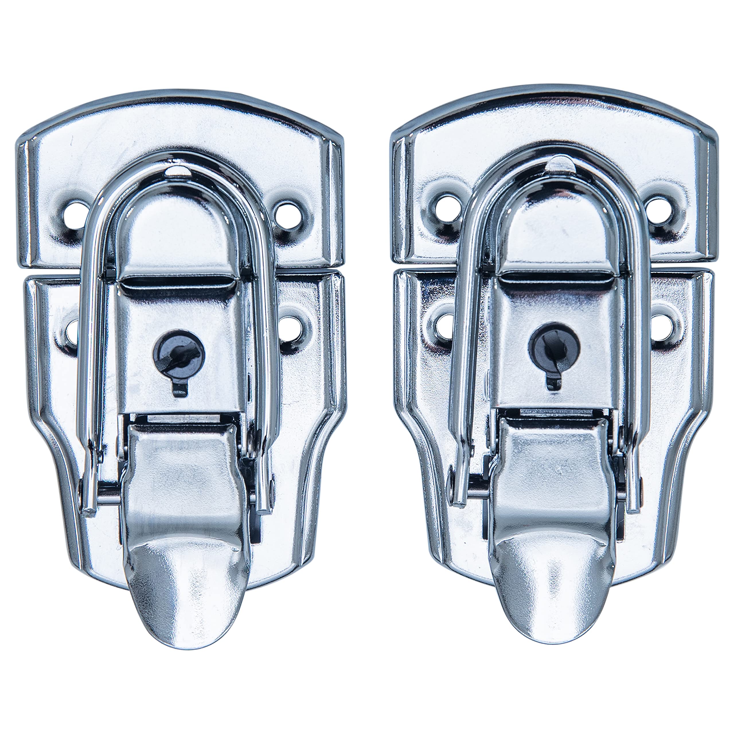 HMF 14985-09 Tension Lock with Lock, Pack of 2, 45 x 75 mm, Galvanised Silver