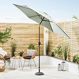 CHRISTOW Garden Parasol 2m Tilting Sun Shade Umbrella Navy Cream Sage view 2