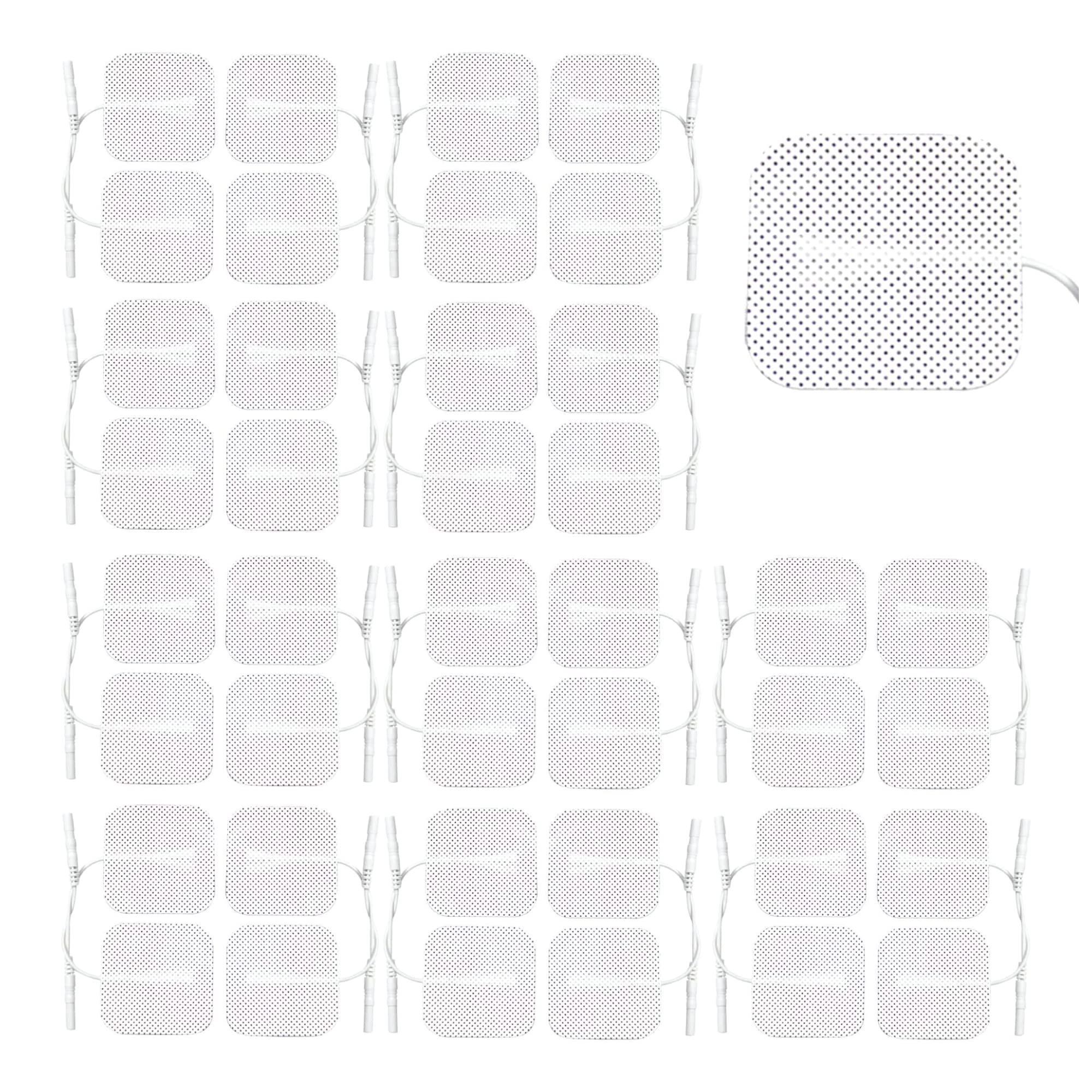 Med-Fit ® TENS Pads: 40 Pads in 10 Packs of Extra Long-Lasting, Self-Adhesive Pads (5cm x 5cm / 2"x 2") Compatible with Most TENS Machines