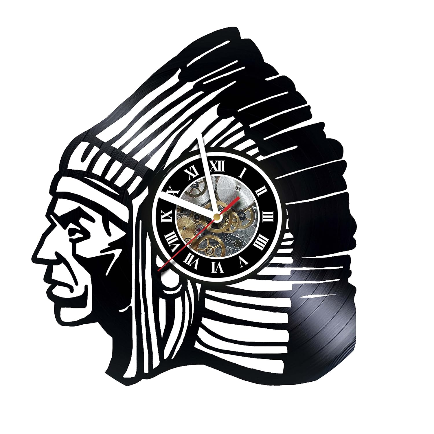 Amazon Com Native American Indian Wall Clock Made Of Vinyl