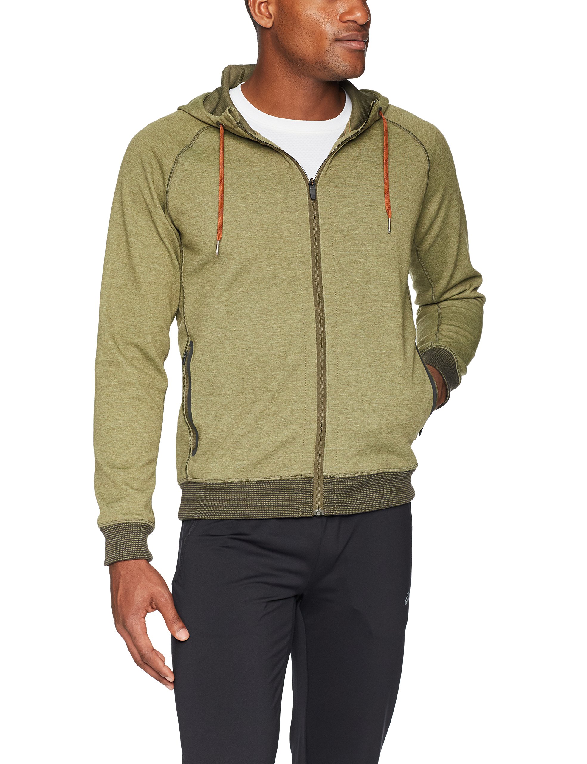 prAna Men's Halgren Tech Fleece Full Zip Hacket, XXLarge, Cargo Green