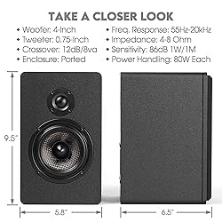 Micca MB42X G2 Passive Bookshelf Speakers for Home