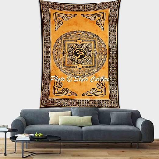 Stylo Culture Tapiz Tapiz Indio Tapiz Amarillo Ohmio Om Colgante