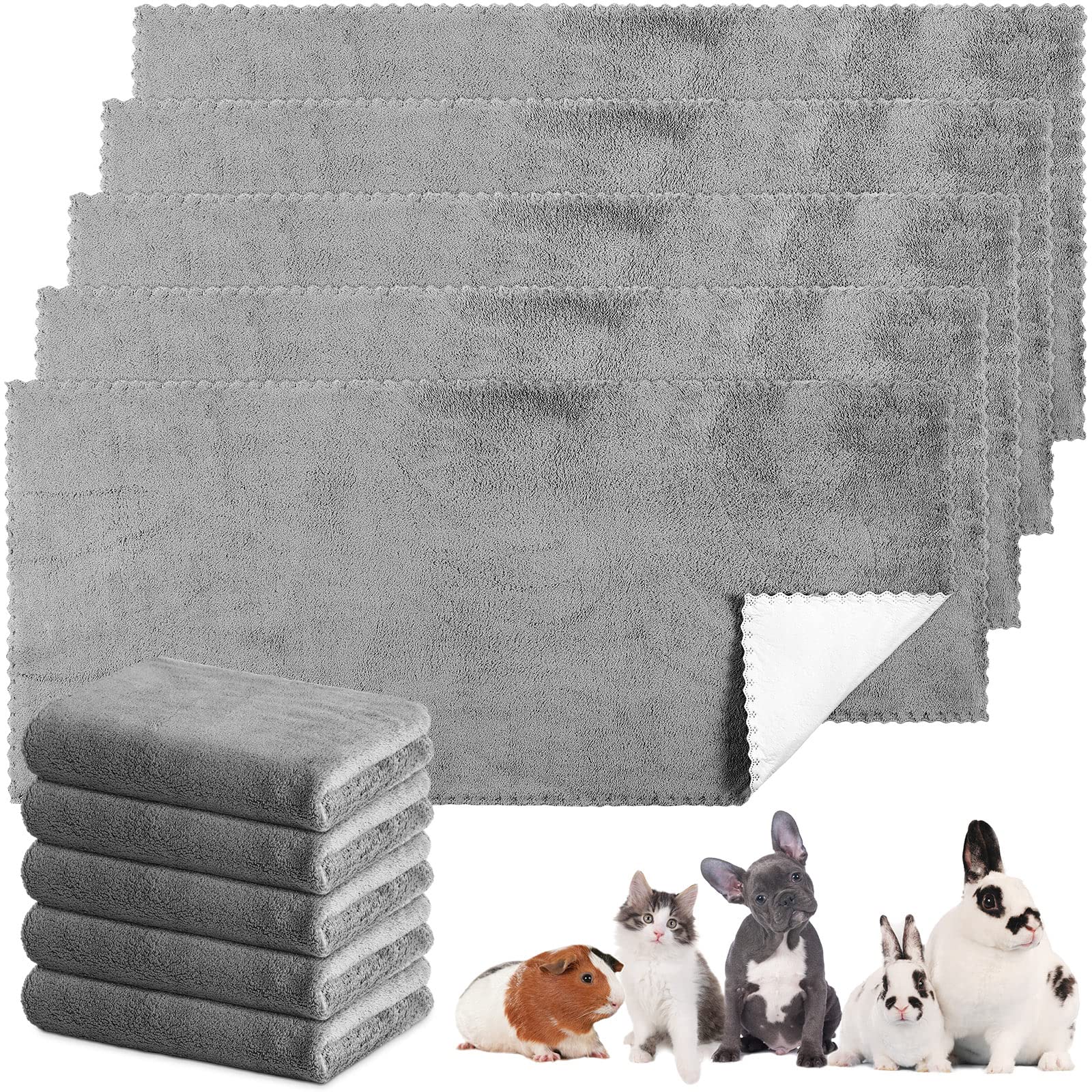 Panelee 10 Pcs Washable Blankets for Dog Guinea Pig Bunny Cat Waterproof Small Animal Pee Pad Pet Blanket Reusable Sleep Bedding Mat Absorbent Cage Liner Pad Cover