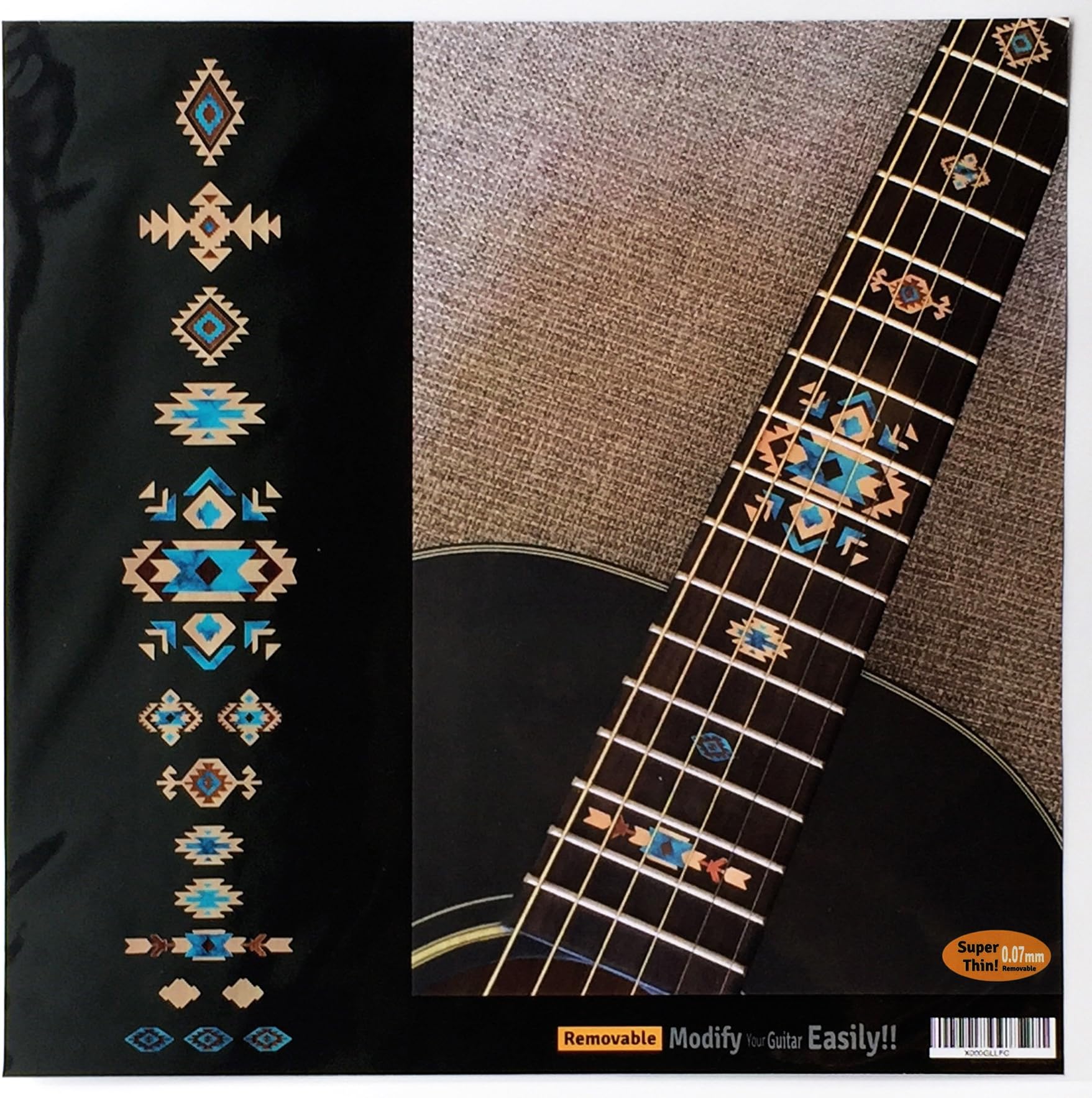 Inlay Sticker Fret Markers for Guitars - Native American Style Ethnic Pattern - Natural, F-294NA-NA