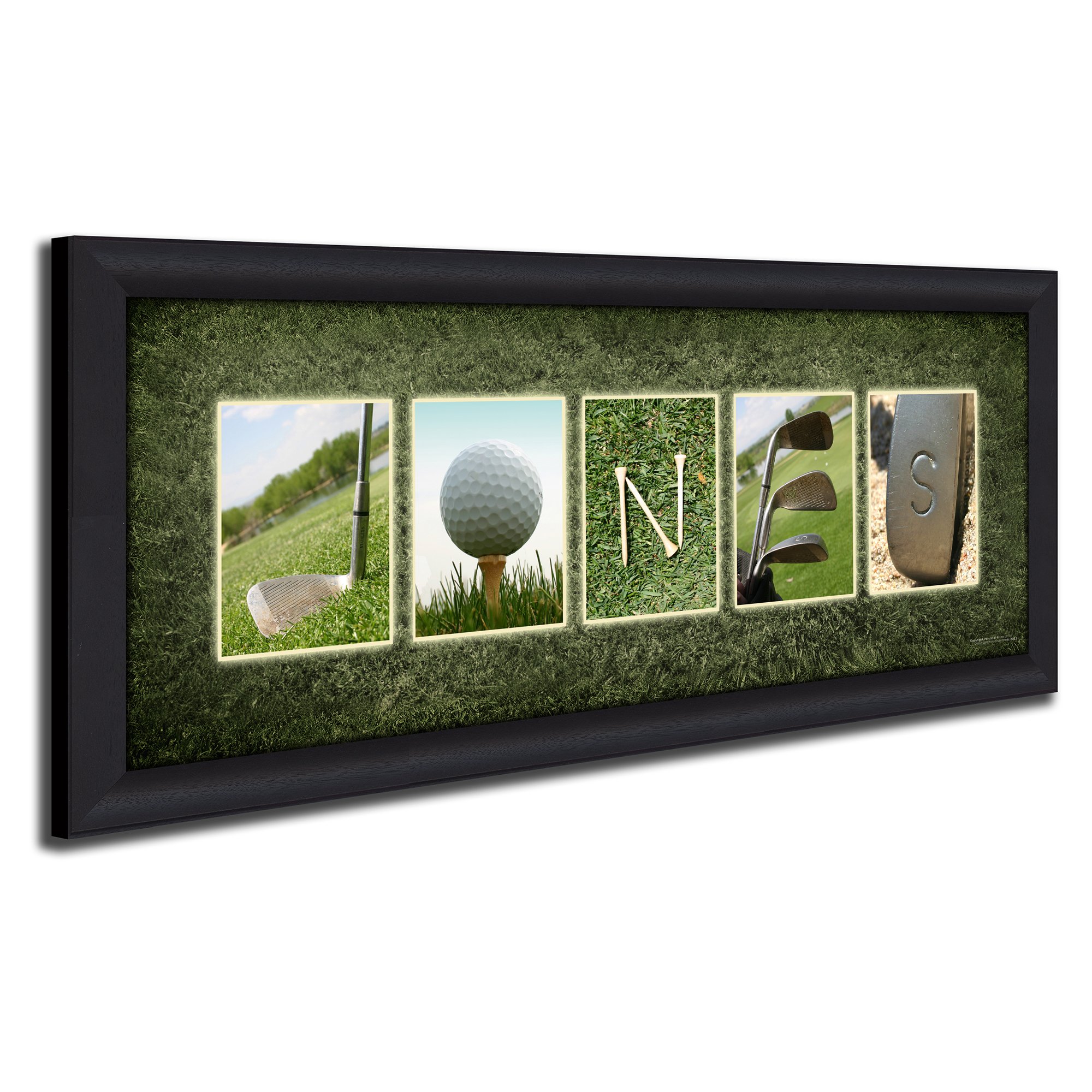 Framed Canvas - Personalized Golf Name Art - Perfect and unique customized gift for the golfer or golf enthusiast