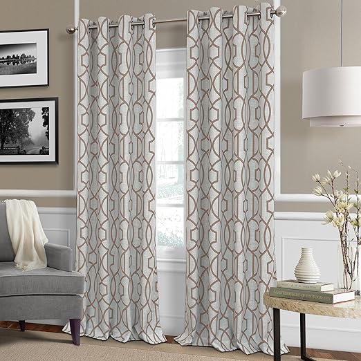 Amazon Com Elrene Celeste Modern Lattice Ironwork Print Blackout