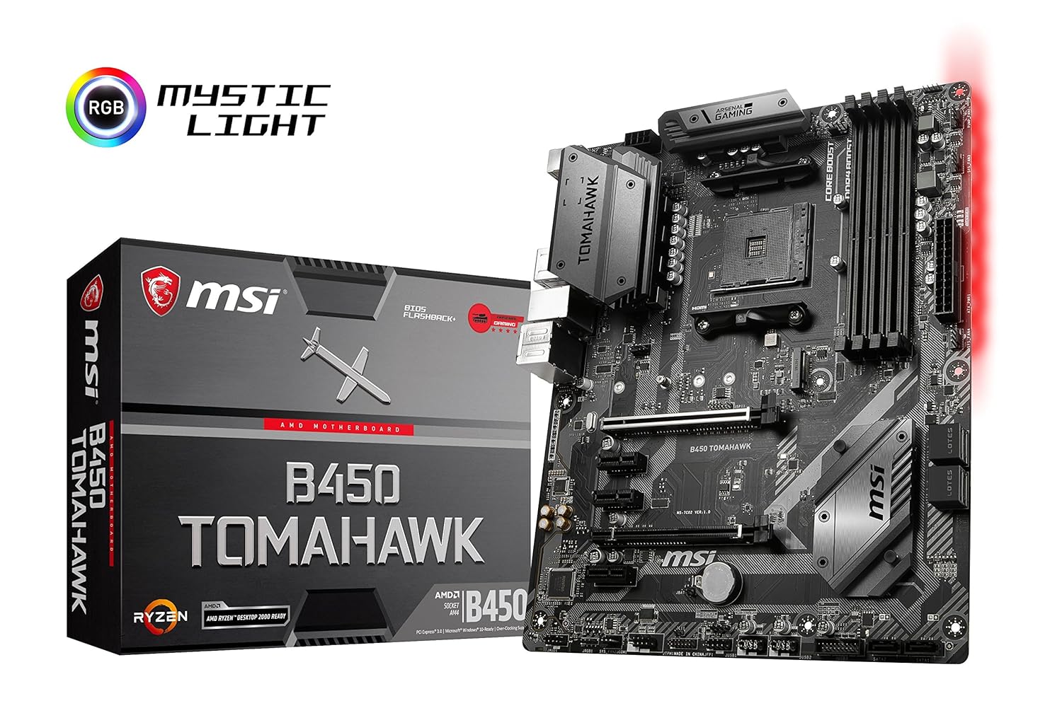 MSI B450 Tomahawk - Placa Base (AM4, AMD B450, 1 x PCI-E 3.0 x16 ...