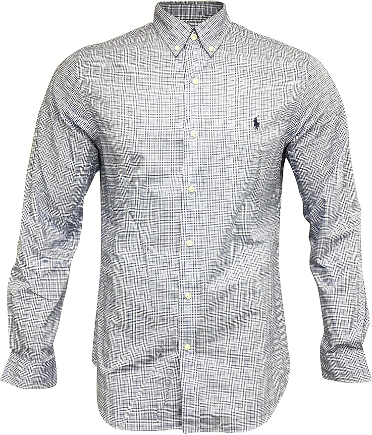 Polo Ralph Lauren Men's Button Up Shirt 100% Cotton 710817847004 Blue/White (Large) : Amazon.ca 