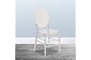 BizChair Crystal Ice Stacking Chair with Elongated Oval Back