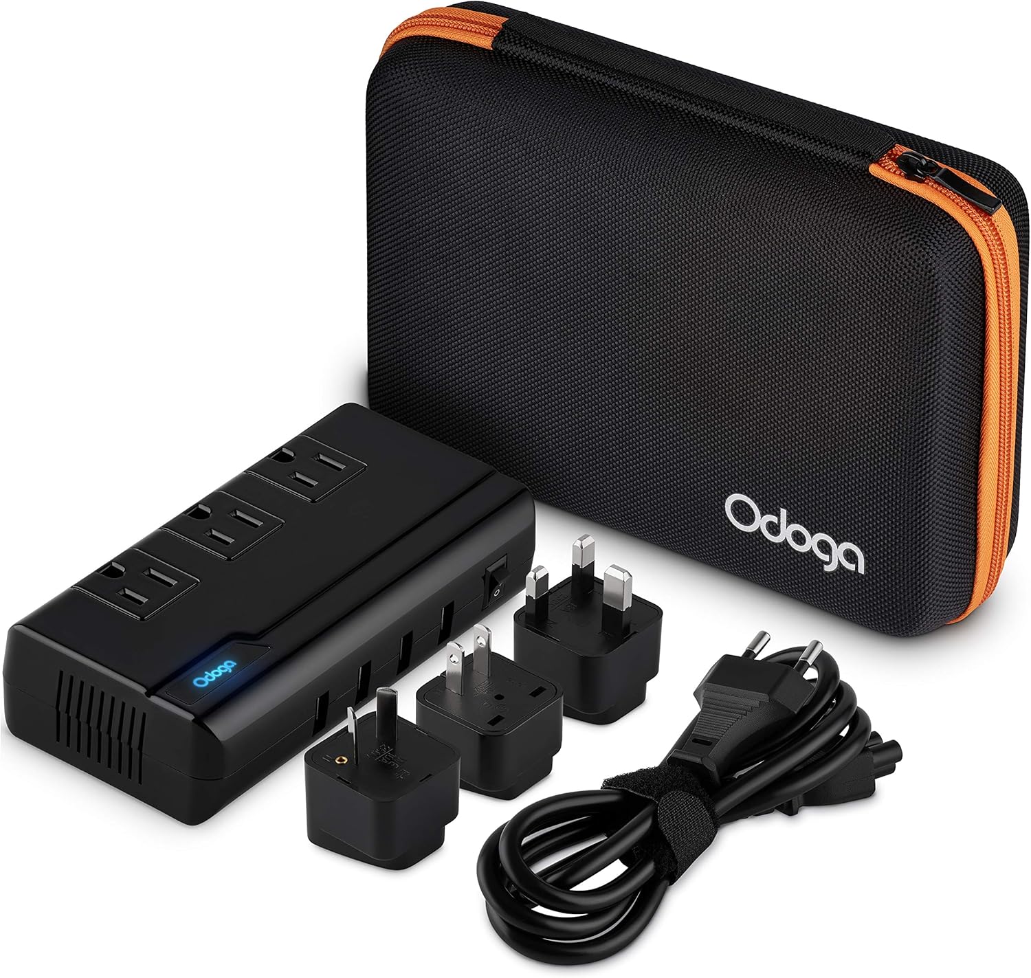 Odoga Voltage Converter 220V to 110V Travel Adapter with 4 USB Ports 3 AC Outlets and UK/Europe/AUS International Travel Plugs for More Than 150 Countries: Automotive