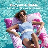 Sloosh Inflatable Pool Lounger 2 Pack XL Headrest Vents Blue Pink view 4