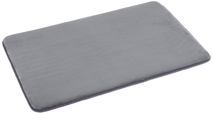 AmazonBasics Non-Slip Memory Foam Bathmat 18 x 28, Gray