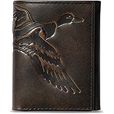 House of Jack Co. Duck Trifold Wallet for Men and Outdoorsmen with Camou Lining, Full Grain Cowhide Leather Wallet, Black