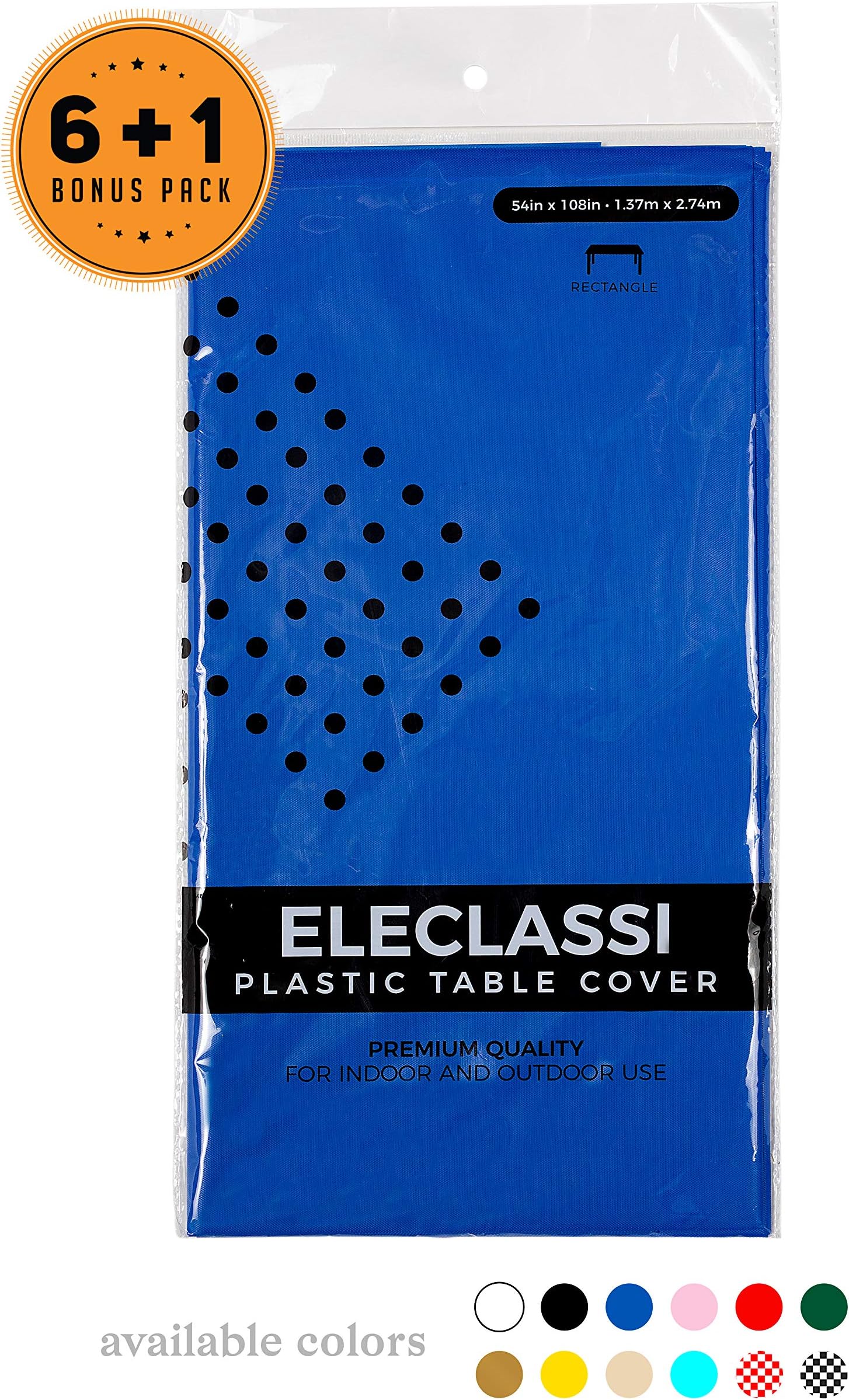 Royal Blue 6 Pack Premium Disposable Plastic Tablecloth 54 x 108 In - Plastic Table Cloths for Parties Disposable Tablecloth for 8 Feet Rectangle Table - Rectangle Tablecloth - Blue Plastic Tablecloth