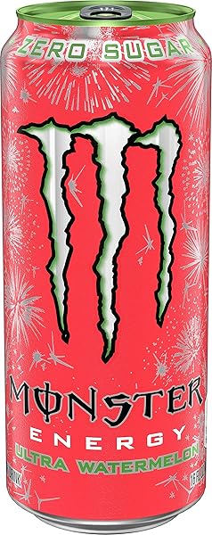 MONSTER ENERGY ULTRA WATERMELON, SUGAR FREE ENERGY DRINK, 16 OUNCE (PACK OF 15)