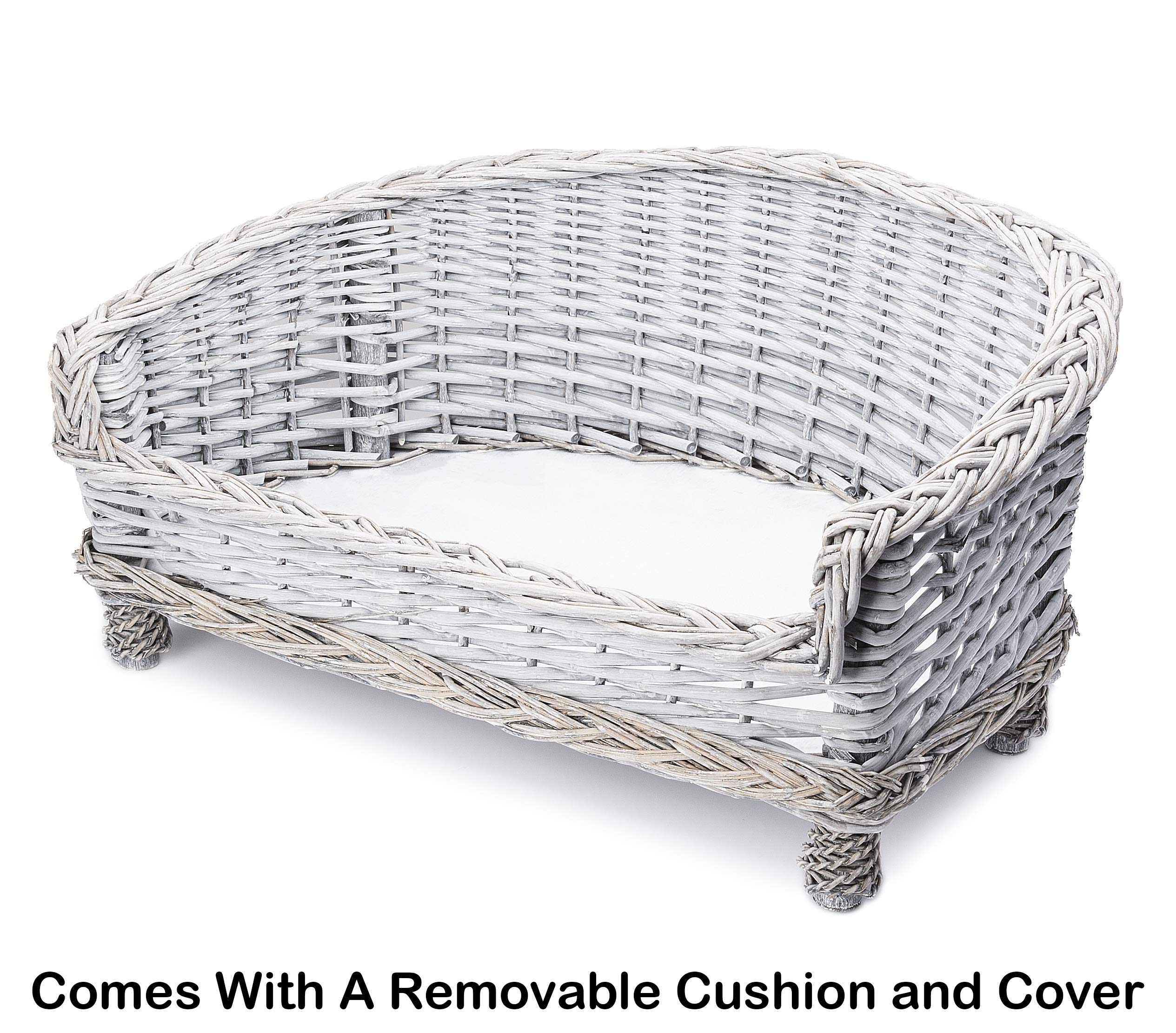 Grey rattan dog bed Clearance