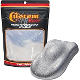 Custom Shop Metal Flake for Automotive Paint, Chrome Silver, .025", 4 oz. | Large .025" Metal Flakes for Car Paint - UV Resistant Glitter Paints Additive for Epoxy Resin &amp; Custom Finishes