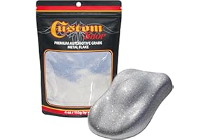 Custom Shop - Chrome Silver - 4-Ounces of Large Metal Flake .025" 625 Micron Size - Premium Automotive Grade Flake, UV, Fade 