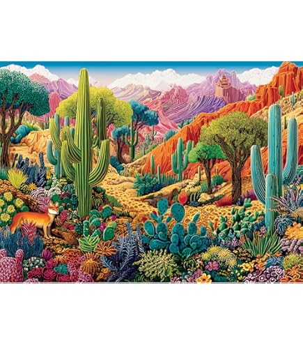 Amazon.com: SUNSOUT INC - Cactusland - 1000 pc Jigsaw Puzzle by