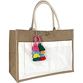 Hibala Woven Large Beach Bag Straw Beach Tote Handmade Weaving Shoulder Tassel Bag Handbag