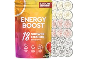 Cleverfy Citrus Shower Steamers Aromatherapy for Women and Men – Self-Care Shower Bombs for Energy Boost and Relaxation – 18 Tablets