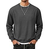 MAGCOMSEN Men's Fleece Lined Sweatshirts Long Sleeve Crewneck Pullover Winter Fall Warm Casual Sweatshirt