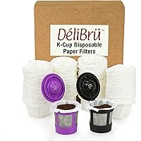 K Cup Filters - Pack of 100 - Fits With All Reusable Coffee Pods - Compostable and Disposable Coffee Filters for Keurig…