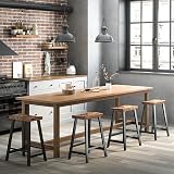 VASAGLE Bar Stools Set of 2 Saddled Seat 60 cm Rustic Brown Black LBC074B01 view 4