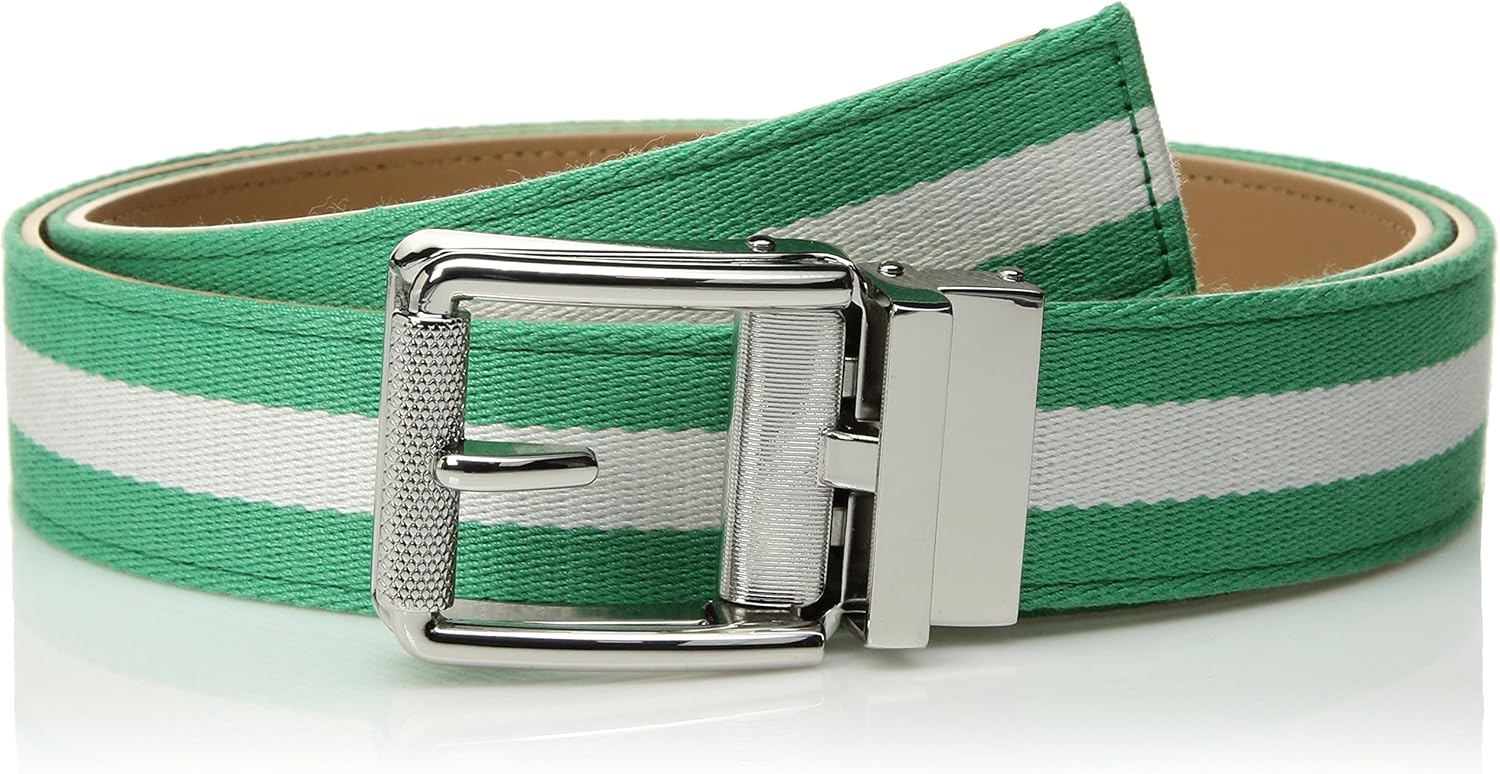 Comfort Click Men's Adjustable Perfect Fit Ratchet BeltAs Seen On TV, Green White Stripe